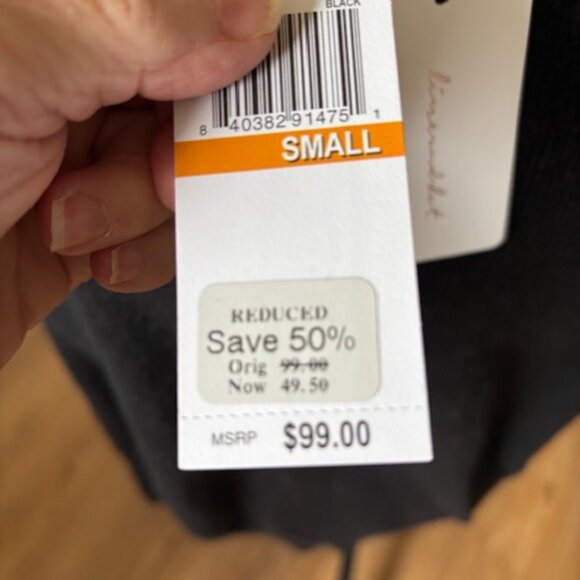 Line & Dot Black Double Layer Knotted Accent Pullover Sweater NWT Small - Picture 3 of 7